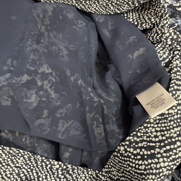 APT 9. Whimsy Tie Top Women L Floral Blue Flutter Sleeve Peasant Blouse Y2k Chic - Picture 5 of 16